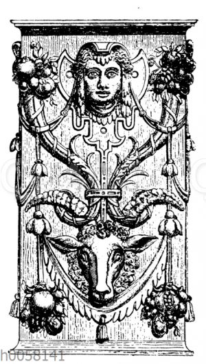 In Holz geschnitztes Ornament aus dem Dom in Mainz