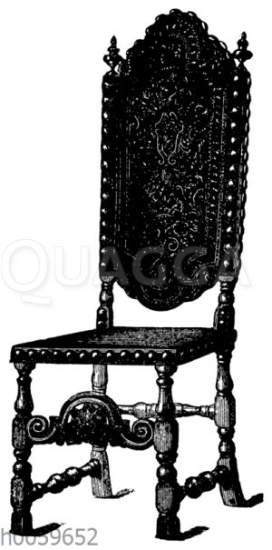 Stuhl mit geschnittenem Leder