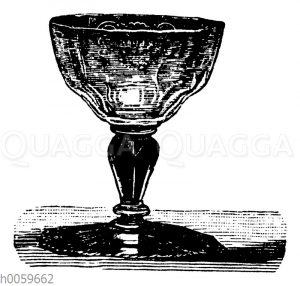 Böhmisches facettiertes und graviertes Glas