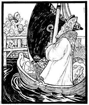 Nikolaus kommt in einem Boot