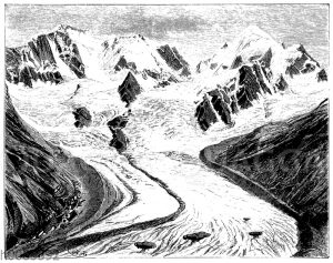 Vereinigung zweier Gletscher: Roseg-Gletscher in der Bernina [Digital]