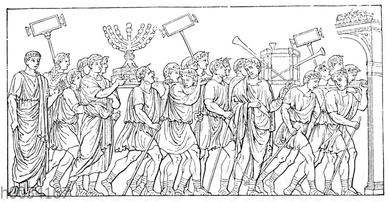Szene aus dem römischen Triumphzug des Titus (nach der Zerstörung Jerusalems)