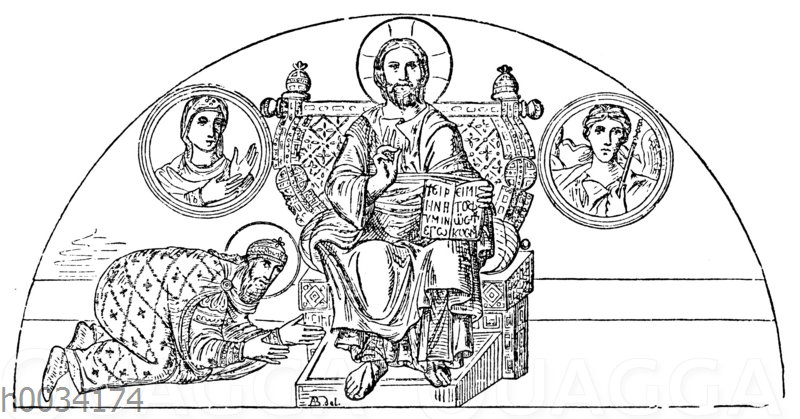Mosaik aus der Vorhalle der Sophienkirche zu Konstantinopel