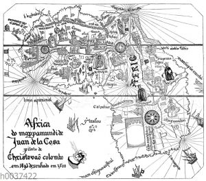 Karte von Afrika nach Juan de la Cosa