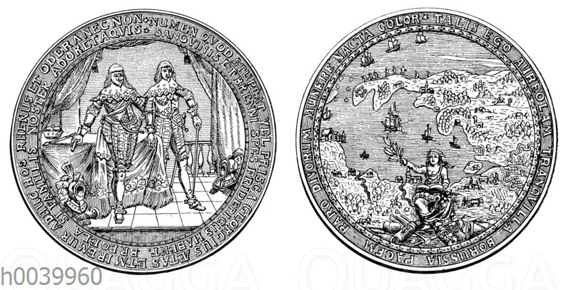 Silberne Medaille auf Kurfürst Georg Wilhelm und seinen Sohn