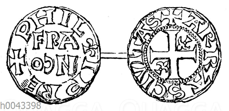 Münze König Philipp Augusts von Frankreich