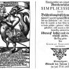 Titelkupfer und Titel des ersten Drucks des Simplicissimus vom Jahre 1669