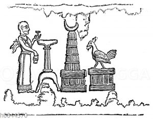 Darstellung eines Hahns auf einem altbabylonischen Zylinder