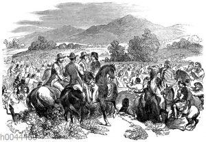 Griechische Christen zum Jordan pilgernd