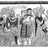 Darstellung friesischer Bauern aus der Zeit kurz nach der Unterwerfung der freien friesischen Stedinger