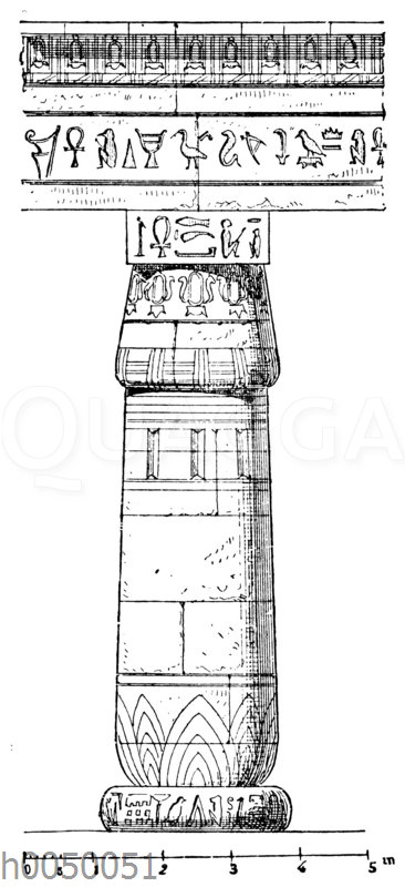 Papyrussäule mit Knospenkapitell. Medinet Habu (Ramses II.)