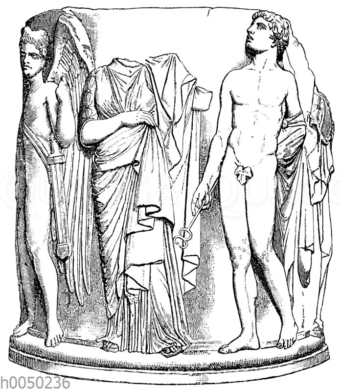 Relief von einer Säule des Artemision zu Ephesos mit Thanatos