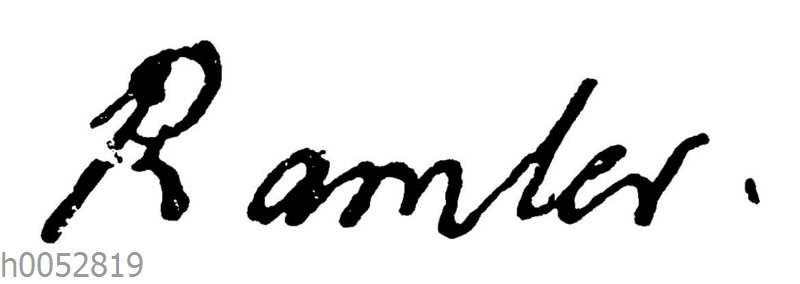 Karl Wilhelm Ramler: Autograph