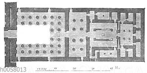 Grundriss des Tempels des Chensu zu Karnak