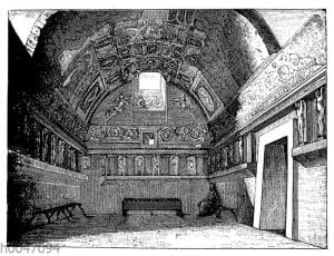 Tepidarium der 1824 ausgegrabenen Thermen zu Pompeji