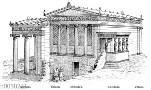 Ansicht des Erechtheion von Westen