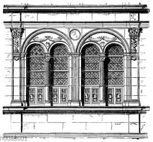 Fassade eines Hauses in Orleans