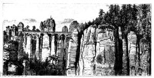 Säulenförmige Absonderung aus Sandstein: Bastei in der Sächsischen Schweiz