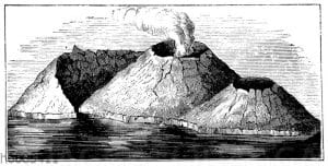 Die Insel Volcano (nördlich von Sizilien)