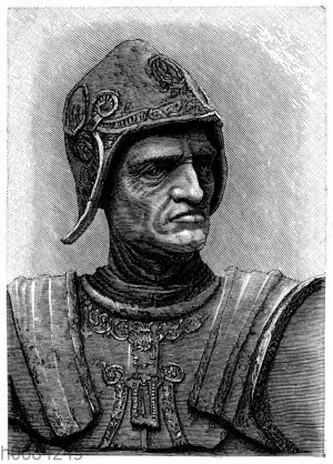 Kopf des Colleoni von dessen Standbild in Venedig