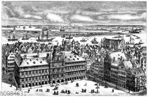 Markt mit Rathaus in Antwerpen