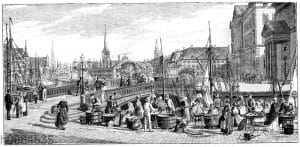 Kopenhagen: Gammel Strand mit Blick auf Schloss Christiansborg [Digital]