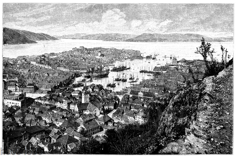 Ansicht der Stadt Bergen