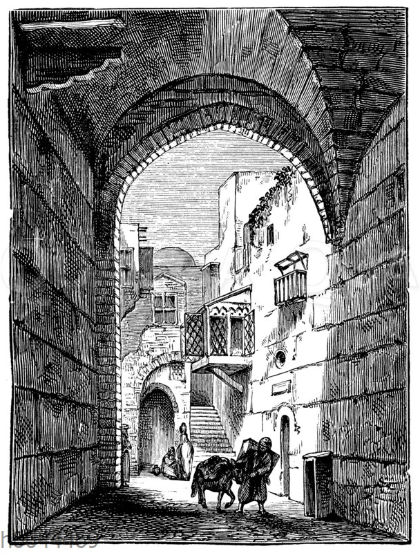 Eine Straße in Jerusalem um 1885