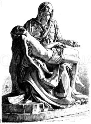 Pieta. Marmorgruppe von Michelangelo