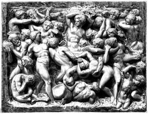 Kentaurenschlachl. Marnorrelief von Michelangelo
