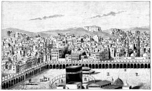 Ansicht von Mekka mit der Kaaba im Vordergrund