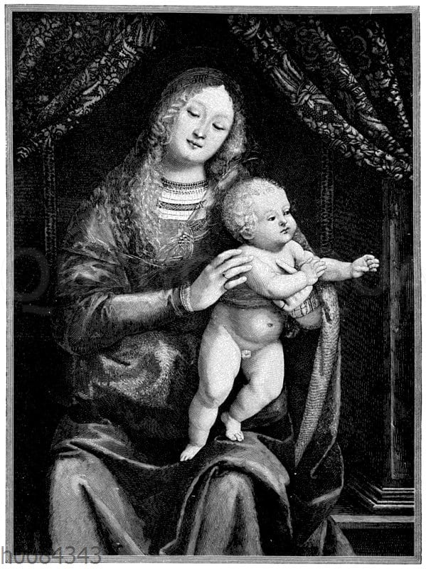 Madonna mit dem Kinde. Von Gaudenzio Ferrari.