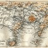 Umgebung von Neapel mit dem Vesuv auf einer Karte