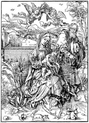 Die heilige Familie mit den drei Hasen