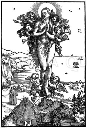 Die Himmelfahrt der Magdalena. Nach einem Holzschnitt von Albrecht Dürer