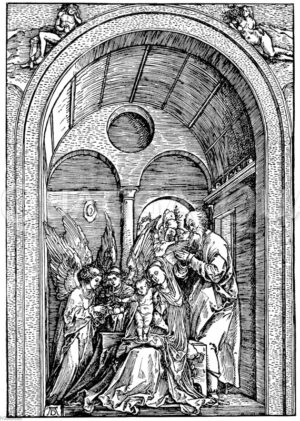Die heilige Familie. Nach einem Holzschnitt von Albrecht Dürer