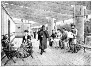 Promenadendeck auf einem Schnelldampfer