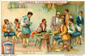 Gewinnung des Rosenöls