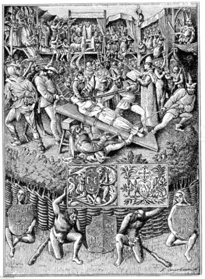 Darstellung eines mittelalterlichen Mysteriendramas